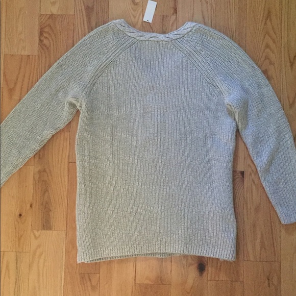 NWT Talbots V-Neck Sweater w/ Side Zip Detail - Picture 3 of 4